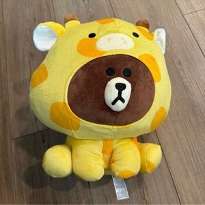 13" Line Friends Jungle Brown Bear Raffy Yellow Giraffe Plush Suit